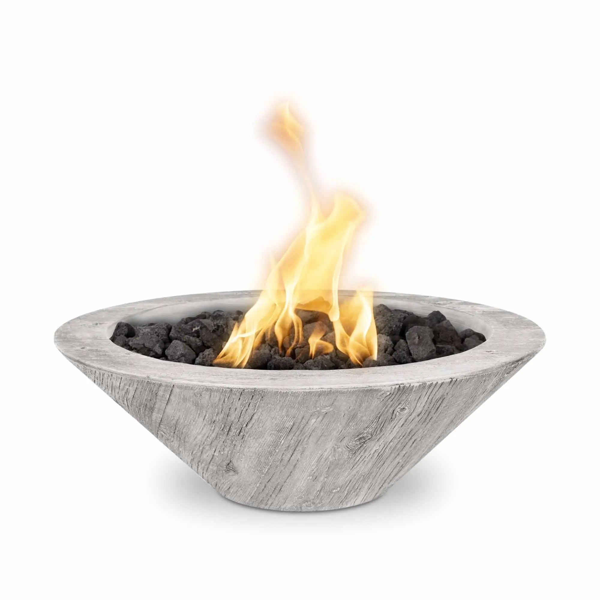 The Outdoor Plus | Cazo Fire Bowl | GFRC Woodgrain – 24” & 32” | Multiple Color Options | Natural Gas The Outdoor Plus
