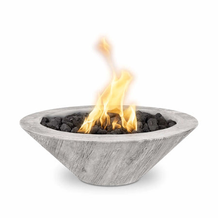 The Outdoor Plus | Cazo Fire Bowl | GFRC Woodgrain – 24” & 32” | Multiple Color Options | Natural Gas The Outdoor Plus