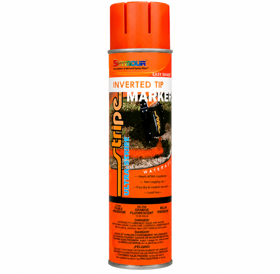 Super-Pro | 20-657 | 17 oz Fluorescent Orange Water Base Spray Paint with Inverted Tip