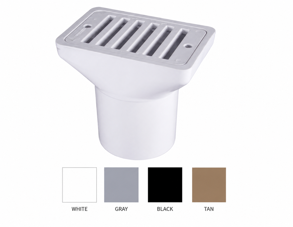 Super-Pro | 25533-001-000 | Deck Drain | 2" FPT x 2" Slip, Gray