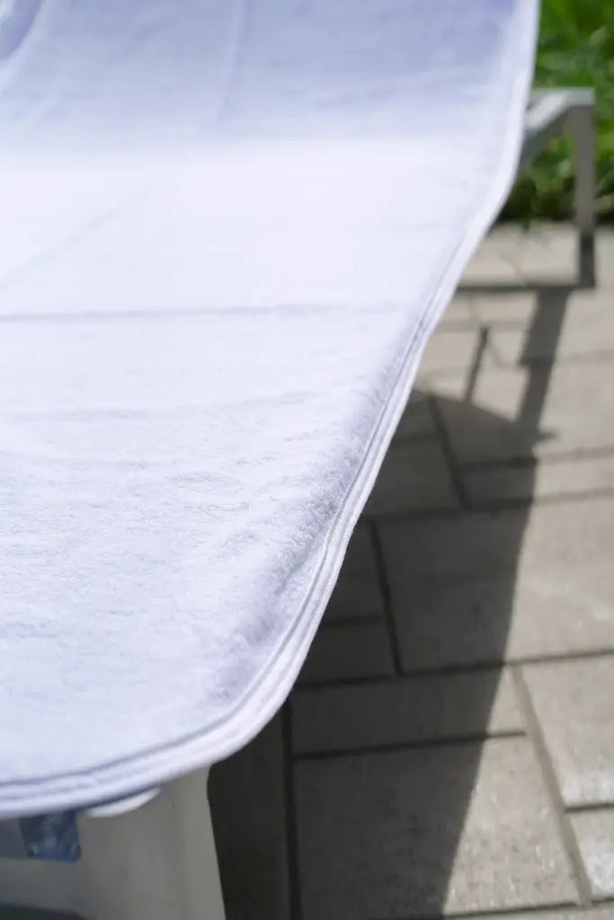 FatTowels Fitted Solid Terry Cloth Chaise Lounge Cover | 100% Cotton Pool Chair Towel – White or Ecru (Tan) (10 Pack) FatTowels