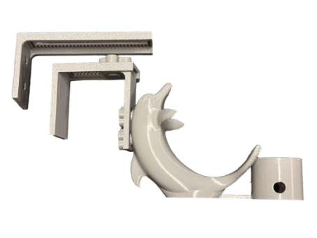 Artista Pools Dolphin Pole Mount – Pool Pole Holder with Hook Design | Gray, White, Blue