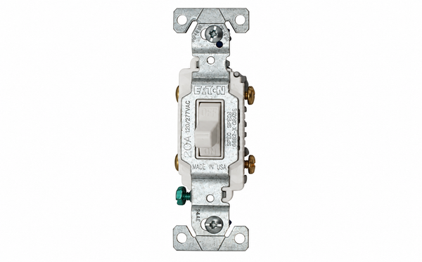 Eaton | CS220W | White Commercial Grade Double Pole Switch