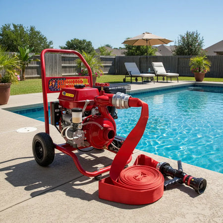 Firefighter Pool Pump | Pro Model | Gas-Powered Emergency Pool & Fire Protection Pump | 15 HP | 2.5" Ports Fire Fighter Pool Pump