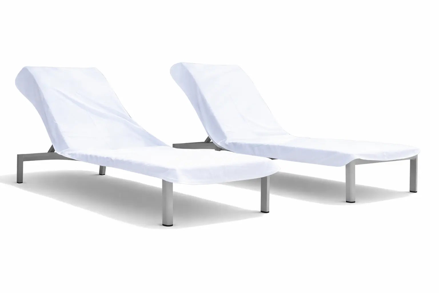 FatTowels Fitted Solid Terry Cloth Chaise Lounge Cover | 100% Cotton Pool Chair Towel – White or Ecru (Tan) (10 Pack) FatTowels