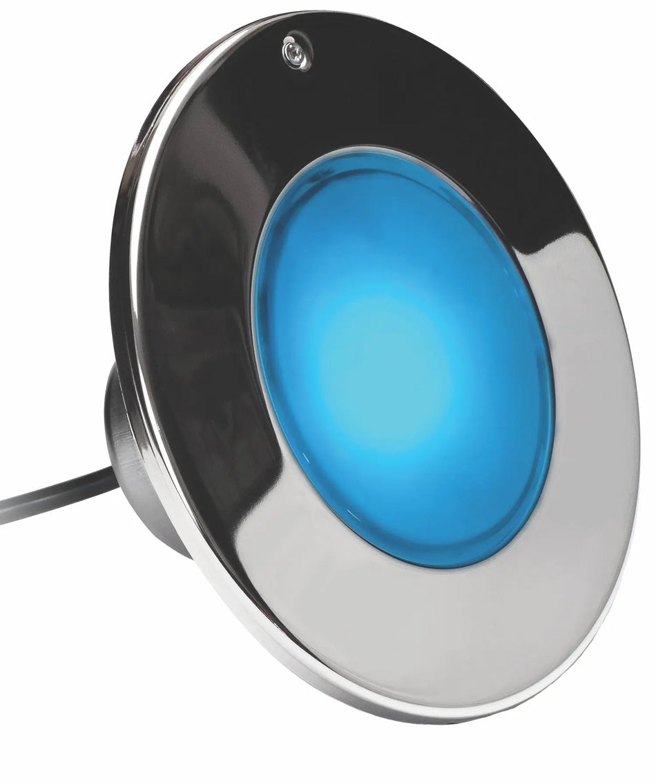 J&J Electronics 23002 ColorSplash XG-W RGB+White LED pool light fixture with polished bezel, 100 ft cord