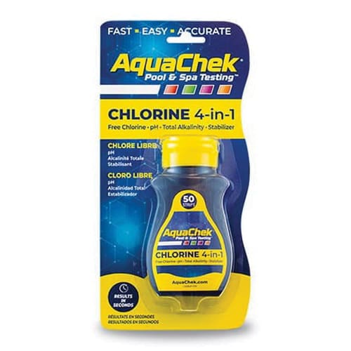 AquaChek 511244A Yellow 4-in-1 Chlorine Test Strips, 50/Pack