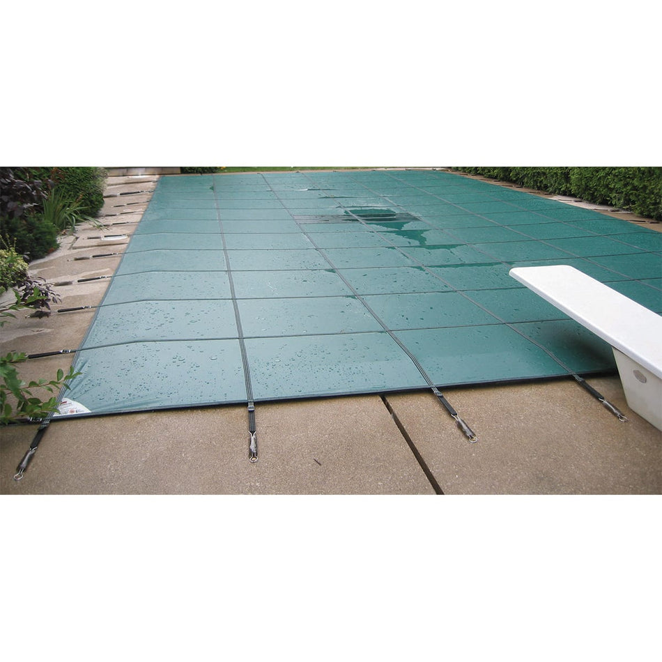 HPI DGSAMD20405 | Aquamaster 20' x 40' Solid Safety Cover w/ Drain, Green