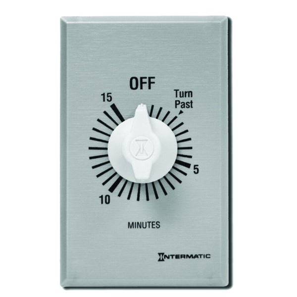 Intermatic | FF15MC | Spring-Wound 15-Minute Auto-Off Timer, 125-277 VAC SPST
