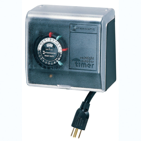 Intermatic | P1101 | Outdoor Mechanical Plug-In Timer with Built-In Enclosure