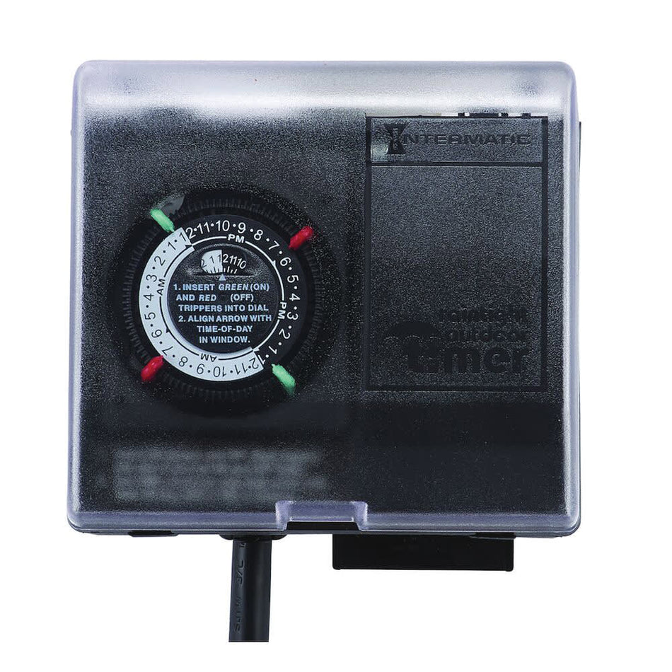 Intermatic | P1131 | Outdoor Mechanical Plug‑In Timer with Built‑In Enclosure