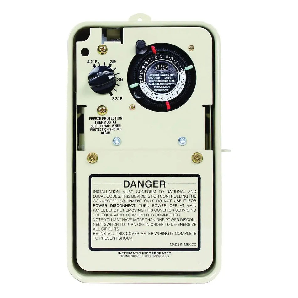 Intermatic ITMPF1103T Freeze Protection Timer with Thermostat for 120/240V Applications, Type 3R Metal Enclosure Heritage