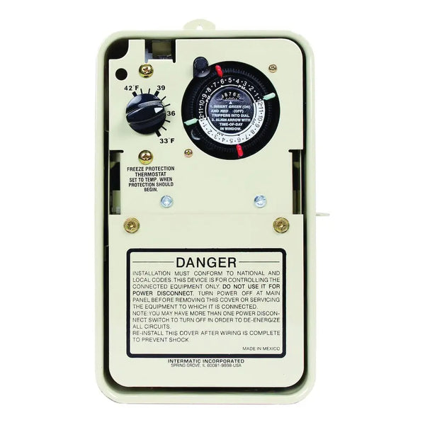Intermatic ITMPF1103T Freeze Protection Timer with Thermostat for 120/240V Applications, Type 3R Metal Enclosure Heritage
