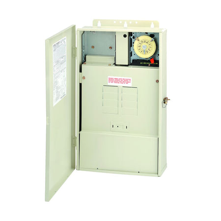 Intermatic 100 A Load Center w/ 300W Transformer & T104M Mechanism, 8-Breaker Spaces | T40004RT3 Heritage