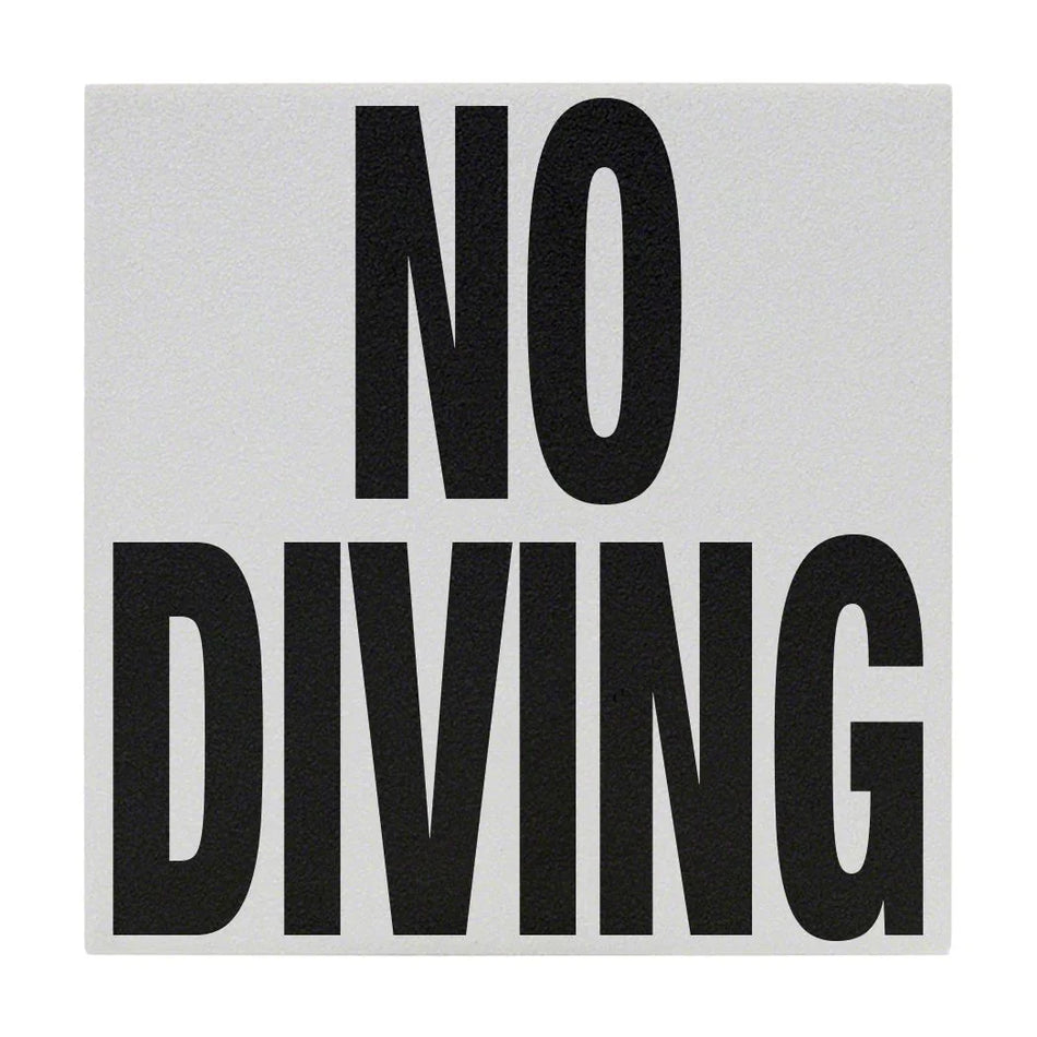 Inlays | C621501 | No Diving MG Skid-Resistant Ceramic Tile Deck Marker | 6" x 6"