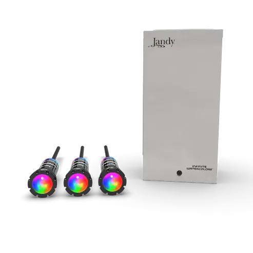 Jandy | IWC3KIT15W100 | RGBW Infinite WaterColors Nicheless 3-LED Light Starter Kit | 14V 15W w/ 100' Cord Jandy