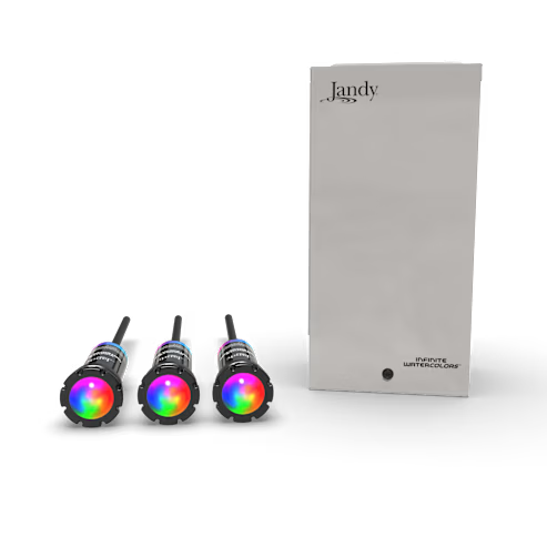 Jandy | IWC3KIT15W100 | RGBW Infinite WaterColors Nicheless 3-LED Light Starter Kit | 14V 15W w/ 100' Cord