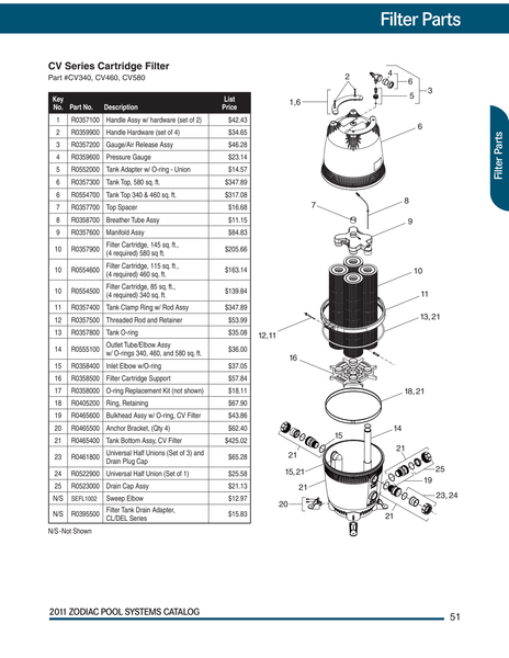 Jandy | R0487600 | JS Series Sand Filter Air Relief Assembly