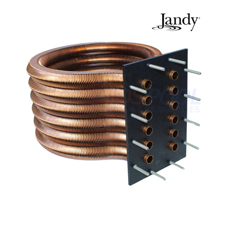 Jandy R0589405 heat exchanger end view with fittings