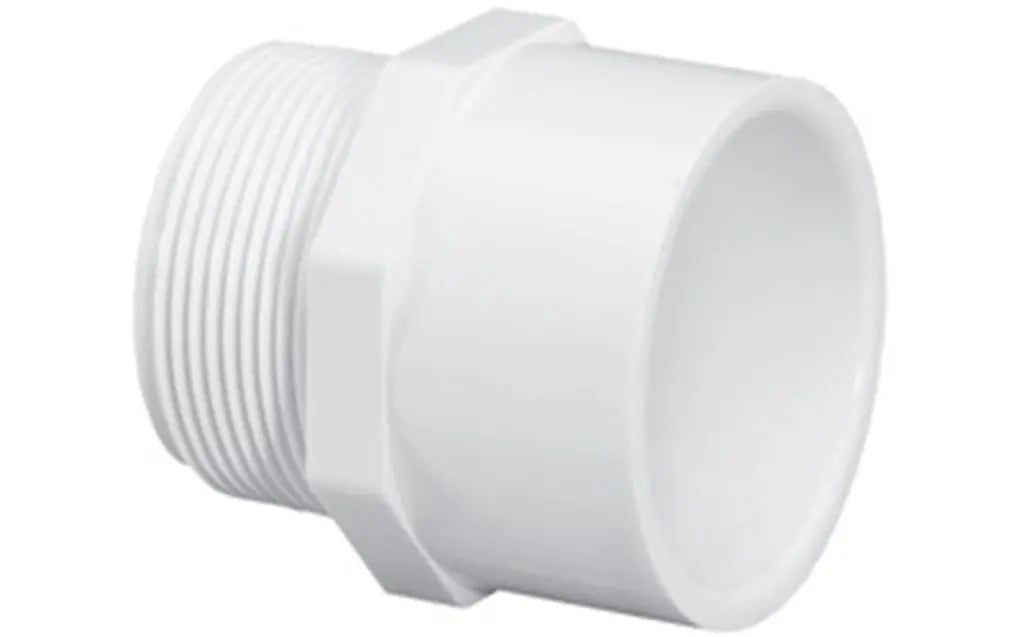 Westlake Pipe & Fittings | 436030 | 3" White MPT x Slip SCH40 PVC Male Adapter WESTLAKE PIPE & FITTINGS CORP