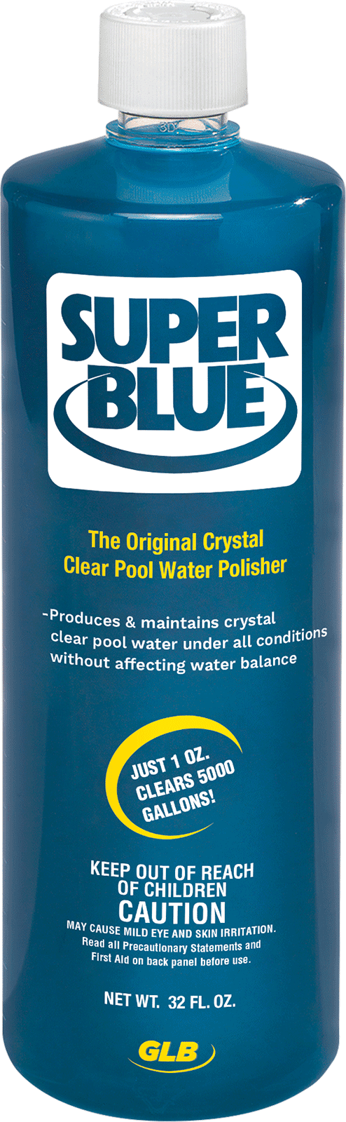 GLB 71205 Super Blue Super Concentrated Water Clarifier 32 fl oz Bottle 12/Case