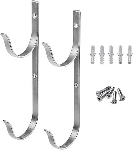 Swimables SW-10-803 Stainless Steel Pool Pole Hanger Set w/ Screws and Anchors