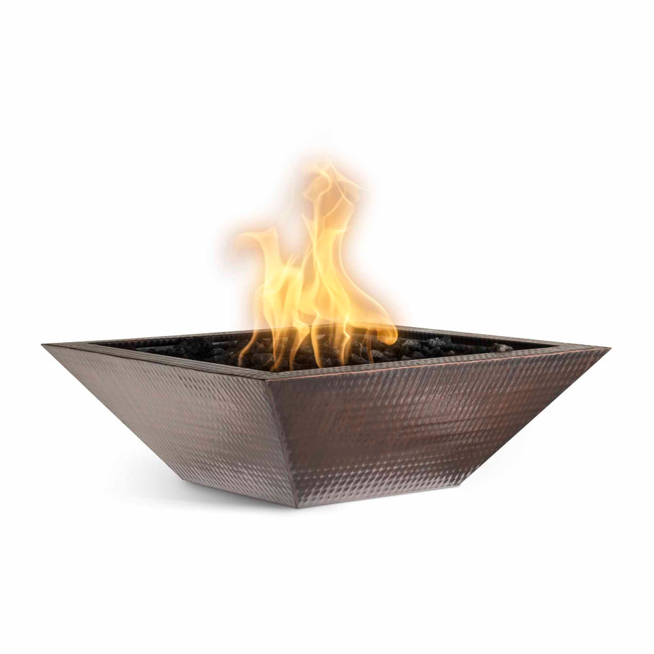 The Outdoor Plus | Maya Fire Bowl – Hammered Patina Copper | 24", 30" | Liquid Propane or Natural Gas (2 week lead time)