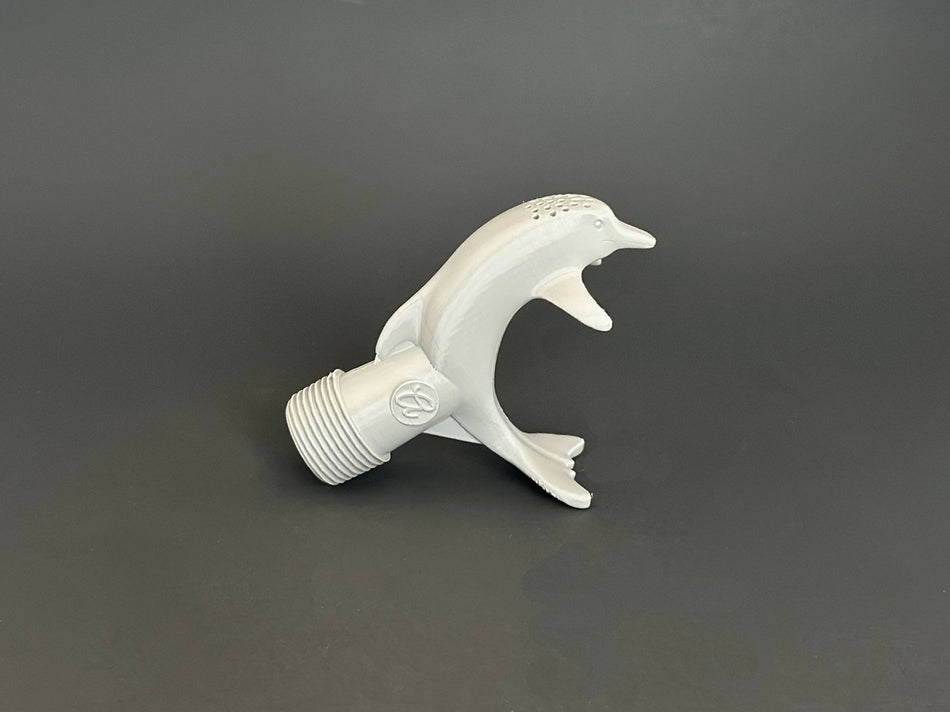 Artista Pools Dolphin Aerator – 3/4" Multi-Hole Water Feature, Gray, White, Blue