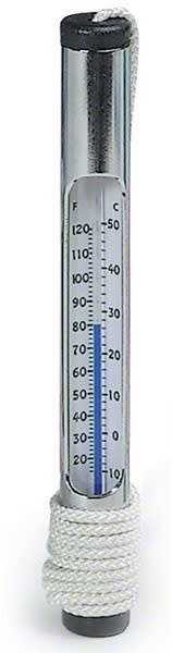 Pentair | R141076 | #130 Chrome Brass Tube Thermometer | OEM Pool & Spa Temperature Gauge