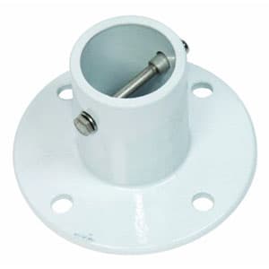 Perma-Cast PF-3119-A 1.9" White Aluminum Deck Anchor Flange w/ Hardware, 4 Hole