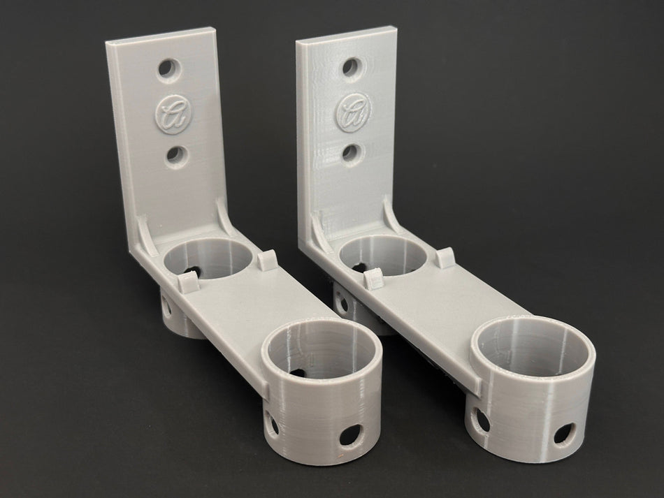 Artista Pools Pool Pole Holder with Accessory Mounts – Set of 2 | Gray, Blue, White | Model PPH002G