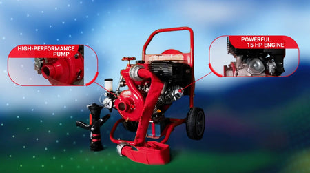 Firefighter Pool Pump | Pro Model | Gas-Powered Emergency Pool & Fire Protection Pump | 15 HP | 2.5" Ports Fire Fighter Pool Pump