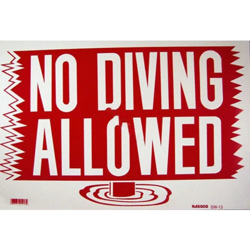 PoolStyle | SW-13 | 12" x 18" No Diving Allowed Pool Sign