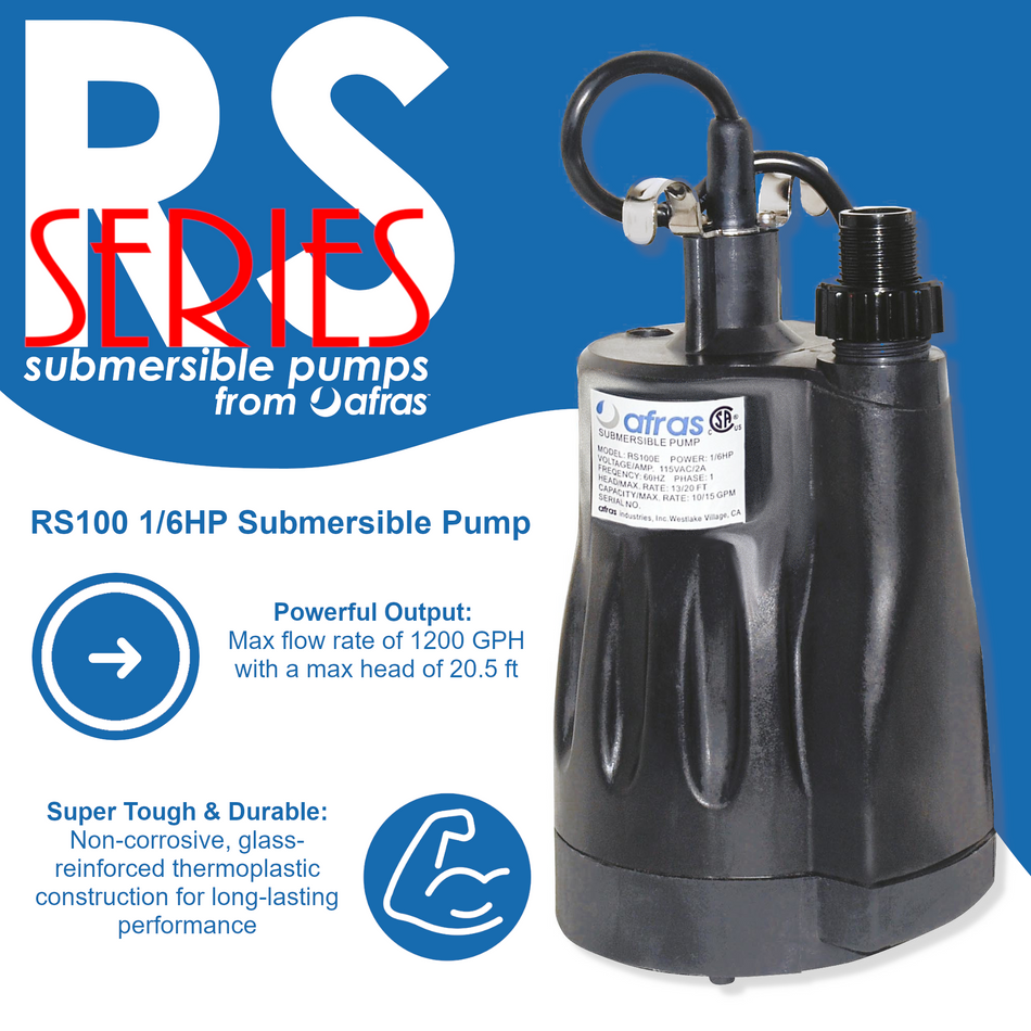 Afras 10101 RS100 1/6HP Submersible High Efficiency Pump