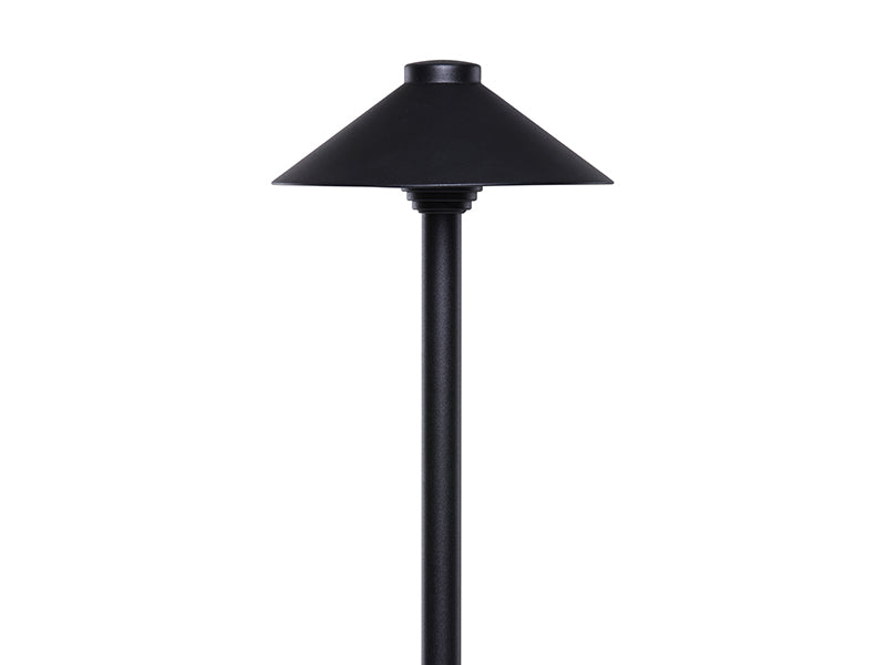Sollos | 27554 | Adjustable Height Traditional Hat Path Light-7.5" Hat- 12V -Textured Black-Fixture Only (7-10 day lead time)