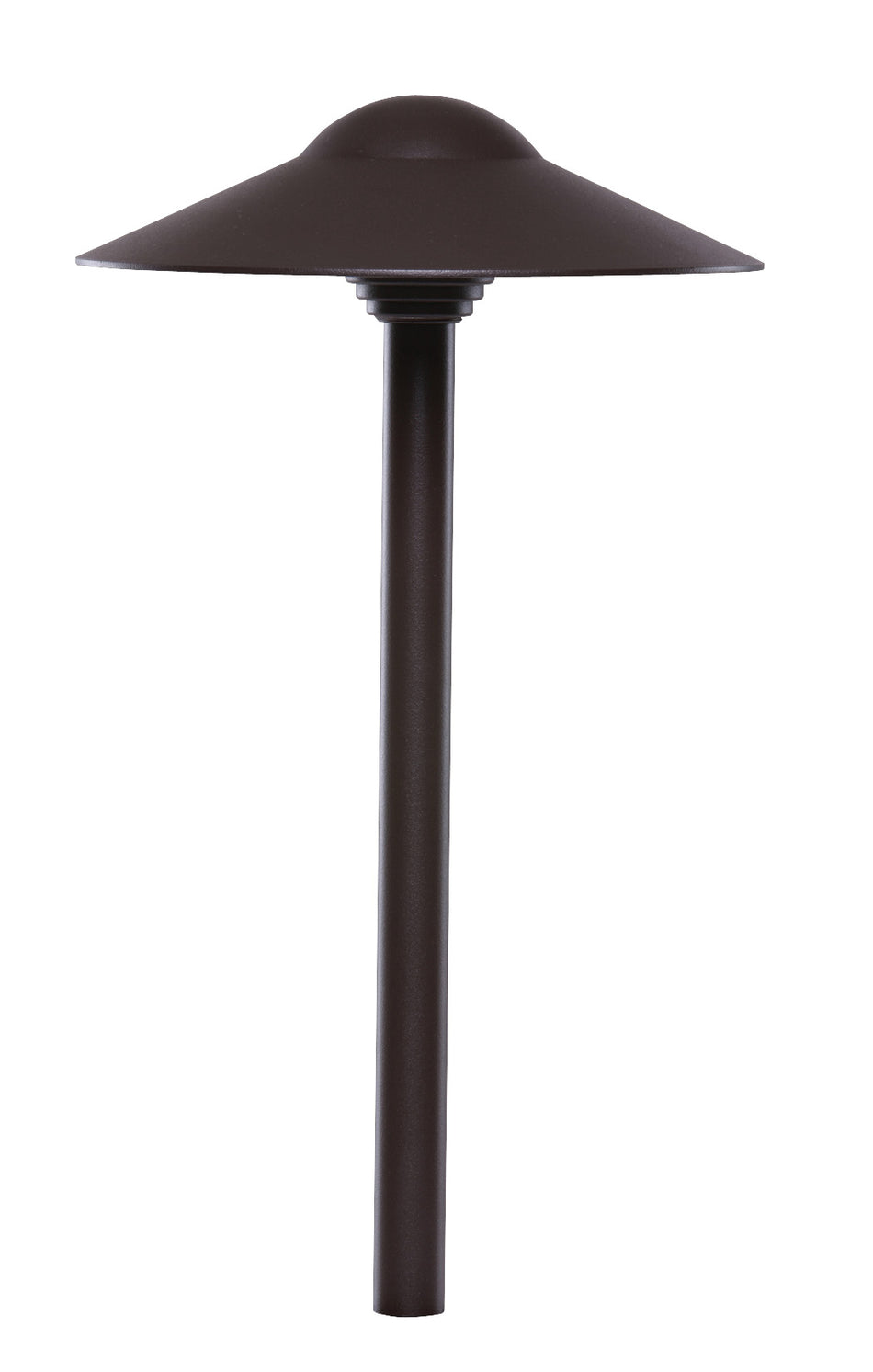 Sollos | 915312S | Dome Path Light-8.3" Hat-15" Stem - 12V - Textured Bronze-With 20W Equiv, JC3 LED, 3000K (7-10 day lead time)