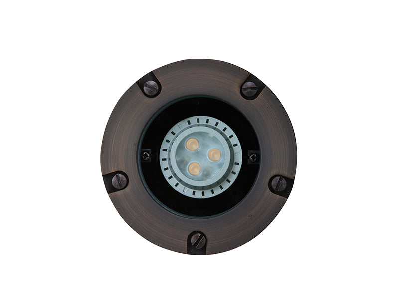Sollos | 996132 | In-Ground Light with Trim Ring - 12V - Antique Brass-Fixture Only (7-10 day lead time)