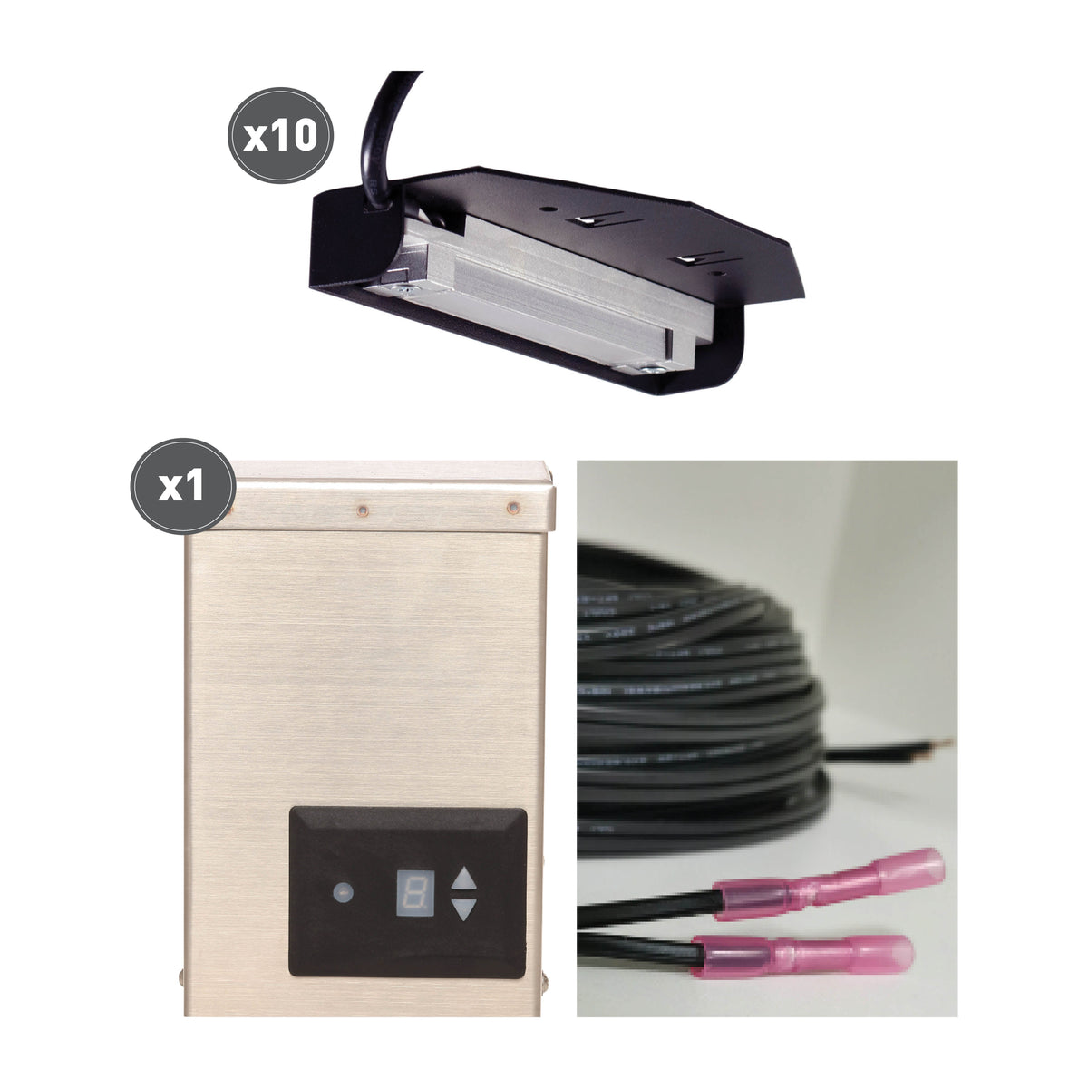 Sollos | 27826 | 12V - RGBW Ledge Light Kit – Textured Bronze with LED Lamps & 120W Transformer (7-10 Day Lead Time) Sollos