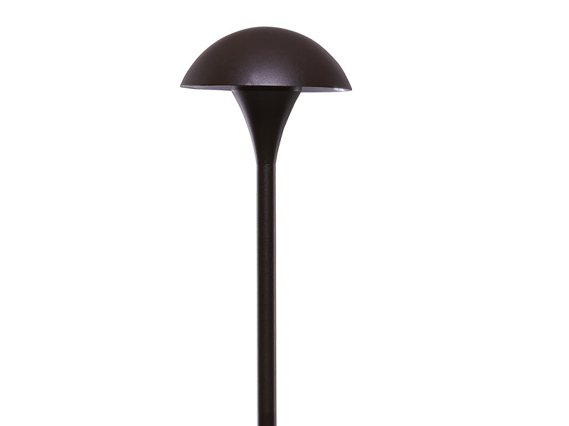 Sollos | 912005S | Mushroom Path Light – 5" Hat, 15" Stem - 12V - Textured Bronze with 20W Equivalent JC3 LED, 3000K (7-10 day lead time)