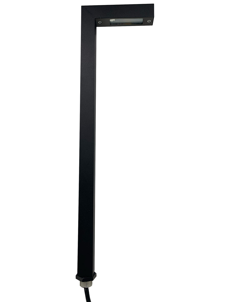 Sollos | 27530 | P90 Right Angle Path Light – 20" Stem- 12V - Textured Black (Fixture Only) (7-10 day lead time)
