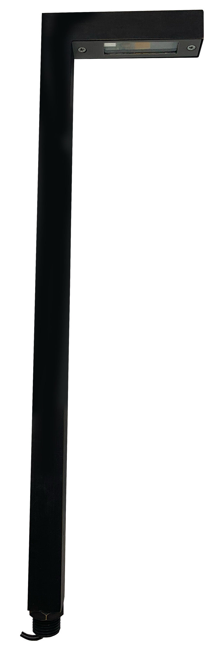 Sollos | 27536S | P90 Right Angle Path Light – 20" Stem, Antique Brass - 12V - with 20W Equivalent JC3 LED, 3000K (7-10 day lead time)