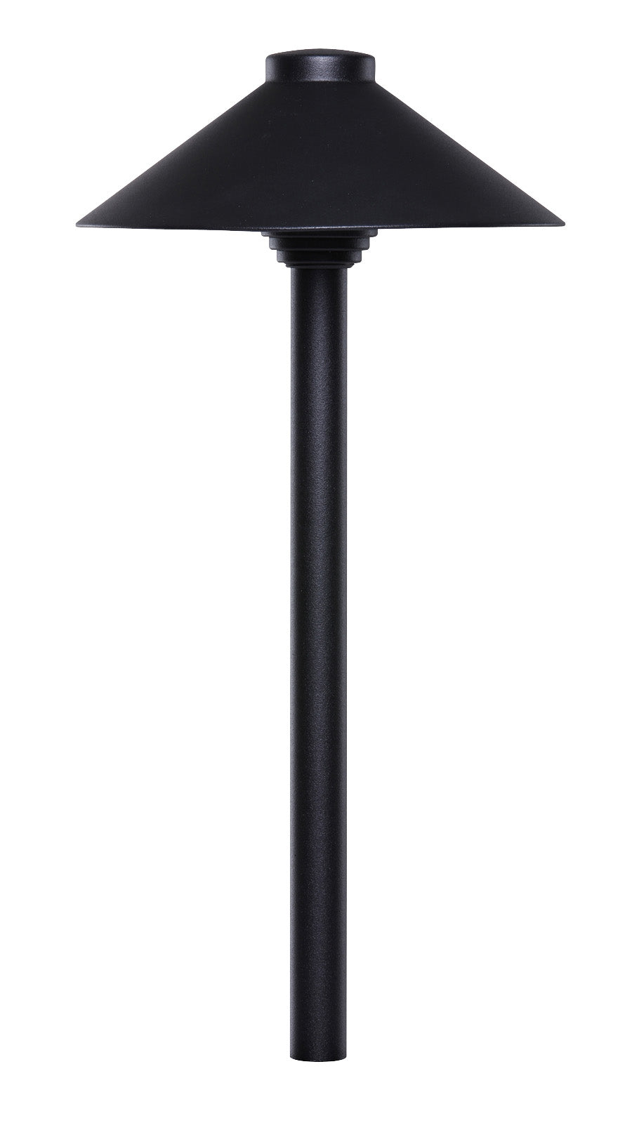 Sollos  | 911035 | Straight Path Light – 7.5" Hat, 12V -18" Stem, Textured Black – Fixture Only (7-10 day lead time)