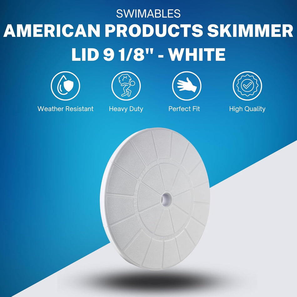 Swimables 9 1/8" Skimmer Lid Replacement for American Products – White, Gray, Tan (SW-93-113/114/115)