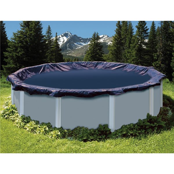 Swimline PCO81628 Deluxe 12' x 24' Oval Winter Cover, 4' Overlap, Blue/Black