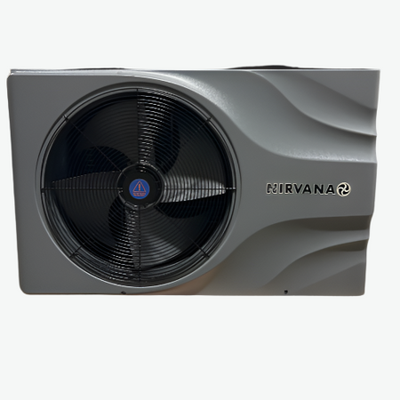 Nirvana | NE75 | Heat/Cool Side Fan Heat Pump – 73,500 BTU, 240 V, Double Titanium Exchanger, AHRI Certified AquaTech Pools & Spa