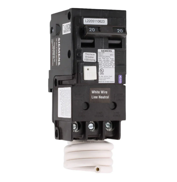 Siemens Gfci 2 Pole 20 Amp Type Qpf Qf220 | QF220A |