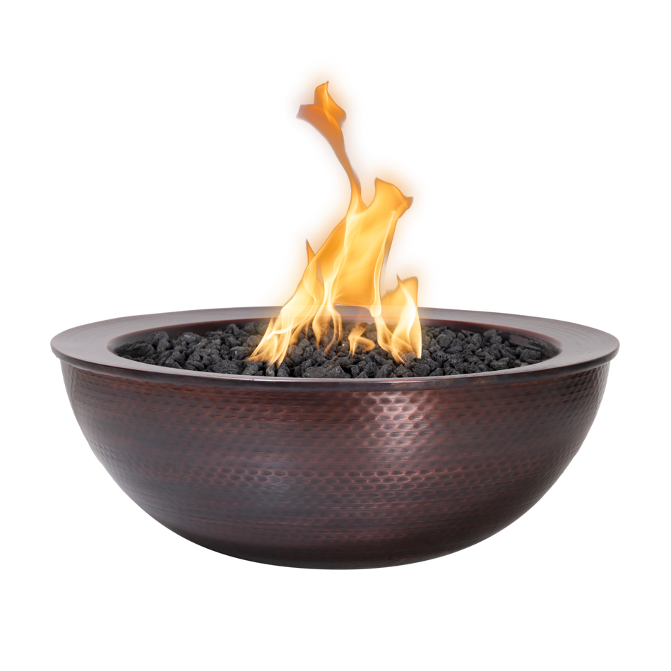 The Outdoor Plus | Sedona Fire Bowl – Hammered Patina Copper | Liquid Propane or Natural Gas  (2 week lead time)