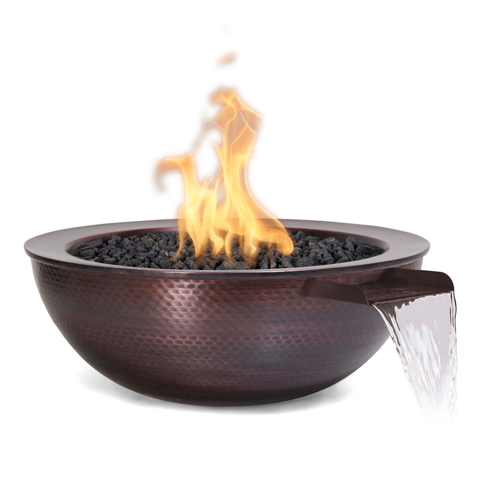 The Outdoor Plus | Sedona Fire & Water Bowl – Hammered Patina Copper | Liquid Propane or Natural Gas  (2 week lead time)