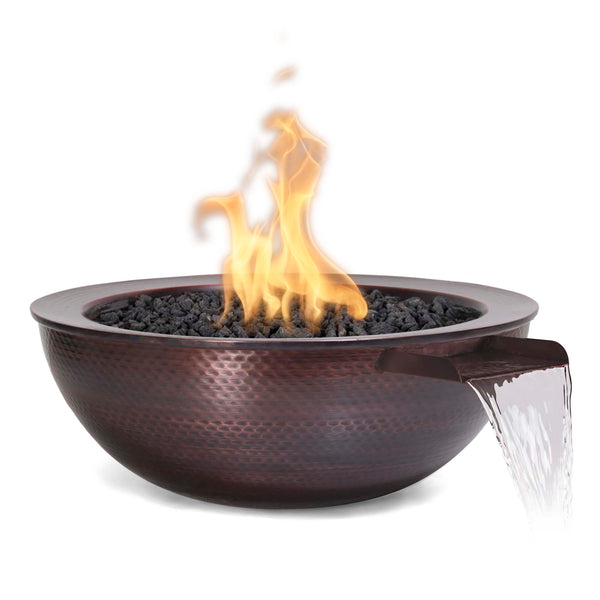 The Outdoor Plus | Sedona Fire & Water Bowl – Hammered Patina Copper | Liquid Propane or Natural Gas  (2 week lead time)