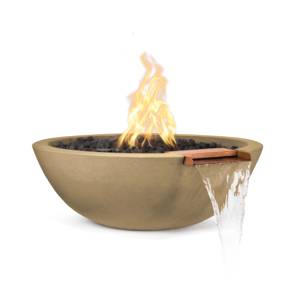 The Outdoor Plus | Sedona Fire & Water Bowl – GFRC Concrete | 27" or 33" | Multiple Colors | Liquid Propane  (2 week lead time)